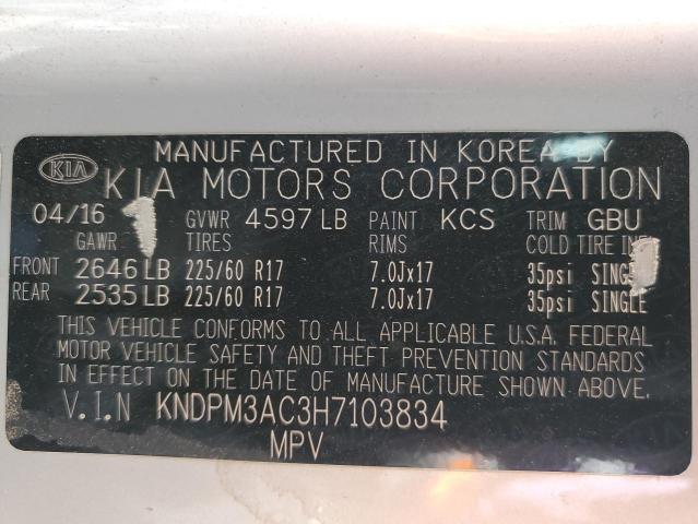 KNDPM3AC3H7103834 KIA gdi theta ii