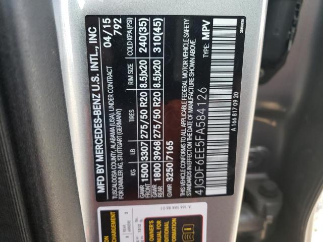 4JGDF6EE5FA584126 Mercedes-Benz 2015