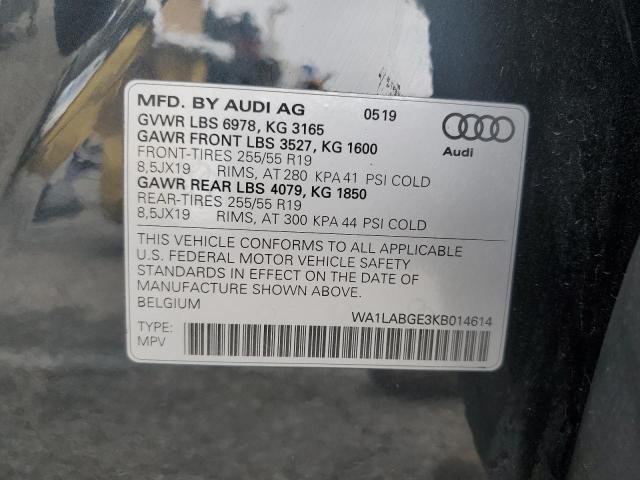 WA1LABGE3KB014614 Audi 2019