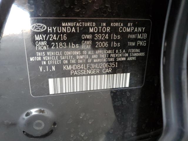KMHD84LF3HU206351 Hyundai 2017