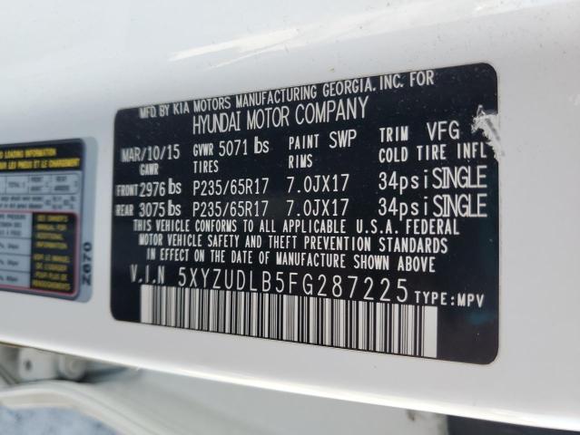 5XYZUDLB5FG287225 Hyundai SANTA FE S