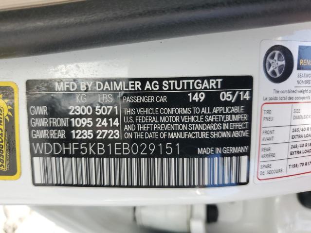 WDDHF5KB1EB029151 Mercedes-Benz 2014