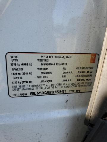 5YJXCAE23LF237481 Tesla MODEL X
