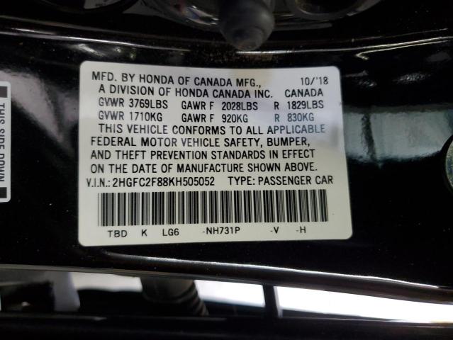 2HGFC2F88KH505052 Honda CIVIC SPOR