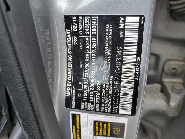 WDCGG5HB7FG403349 Mercedes-Benz 2015