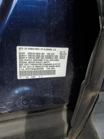 5FNYF6H52JB042564 Honda PILOT EXL