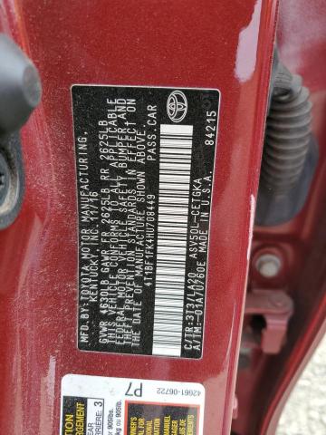 4T1BF1FK4HU708449 Toyota 2ar-fe