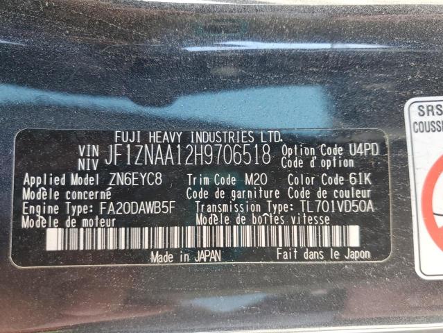 JF1ZNAA12H9706518 Toyota 86 BASE