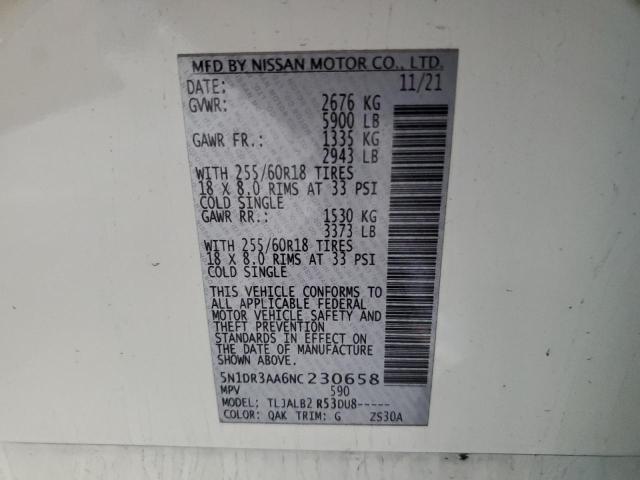 5N1DR3AA6NC230658 Nissan Pathfinder