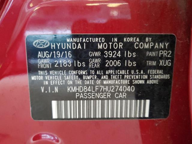 KMHD84LF7HU274040 Hyundai 2017
