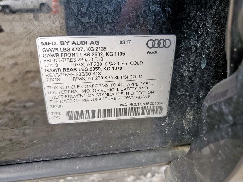 WA1BCCFS5JR001338 Audi Q3