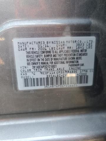 3N1AB7AP0GY216601 Nissan SENTRA S