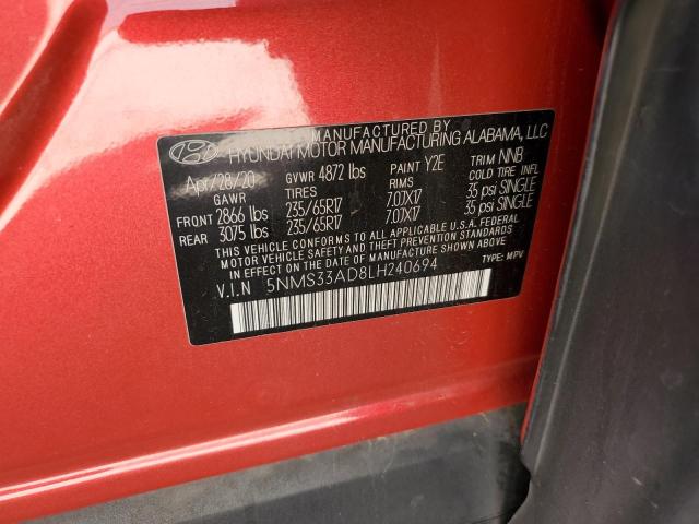 5NMS33AD8LH240694 Hyundai gdi theta ii