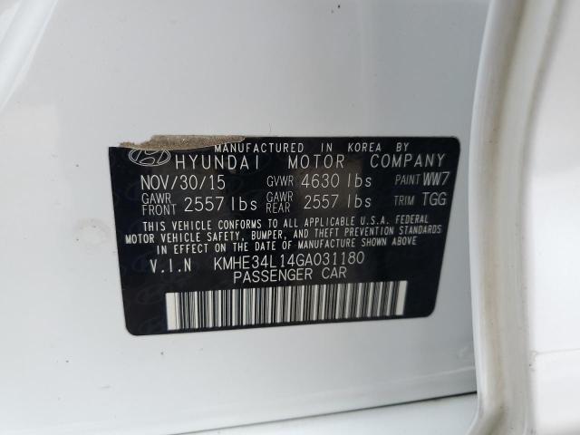 KMHE34L14GA031180 Hyundai SONATA HYB