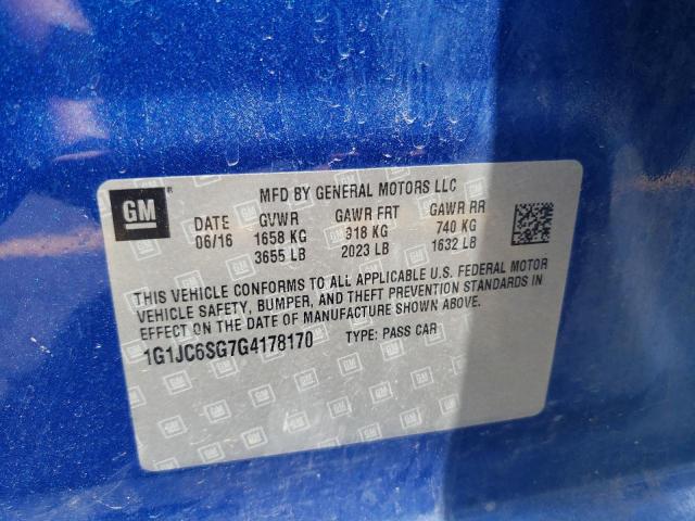 1G1JC6SG7G4178170 Chevrolet SONIC LT