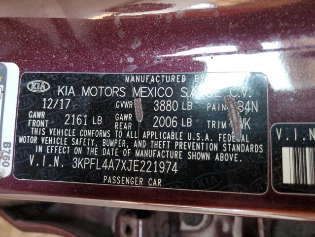 3KPFL4A7XJE221974 KIA mpi nu