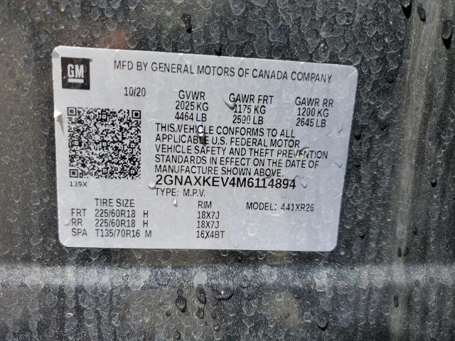 2GNAXKEV4M6114894 Chevrolet EQUINOX LT