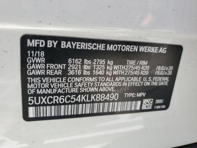 5UXCR6C54KLK88490 BMW X5 XDRIVE4
