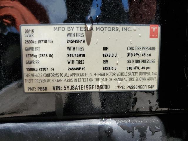 5YJSA1E19GF156000 Tesla 3 phase a/c induction (single motor)