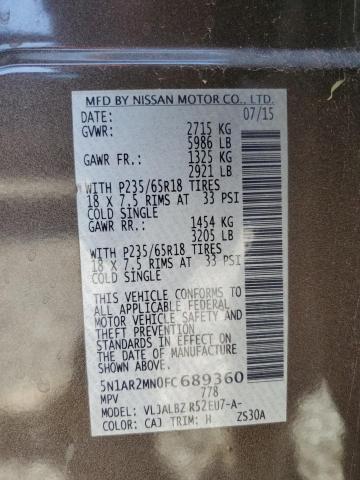 5N1AR2MN0FC689360 Nissan Pathfinder