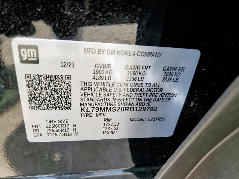 KL79MMS20RB129792 Chevrolet TRAILBLAZE