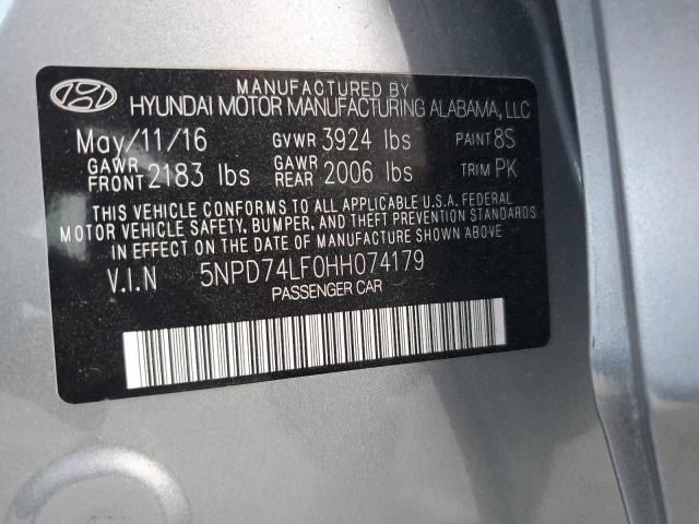 5NPD74LF0HH074179 Hyundai ELANTRA SE