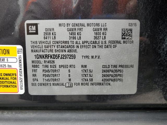 1GNKRFKD5FJ297259 Chevrolet TRAVERSE L