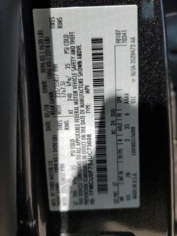 1FMCU0F75JUC73608 Ford ESCAPE S