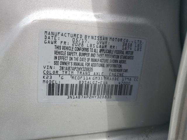 3N1AB7AP2HY328835 Nissan Sentra