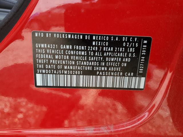 3VWD07AJ5FM302601 Volkswagen JETTA SE