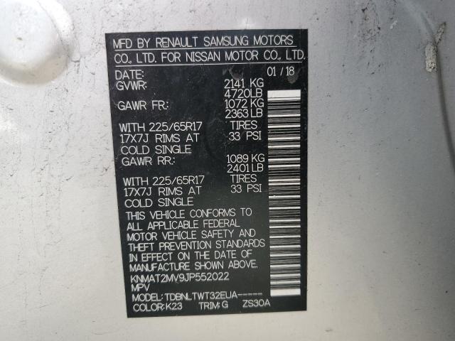 KNMAT2MV9JP552022 Nissan ROGUE S