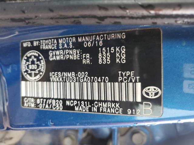 VNKKTUD31GA070470 Toyota 1nz-fe
