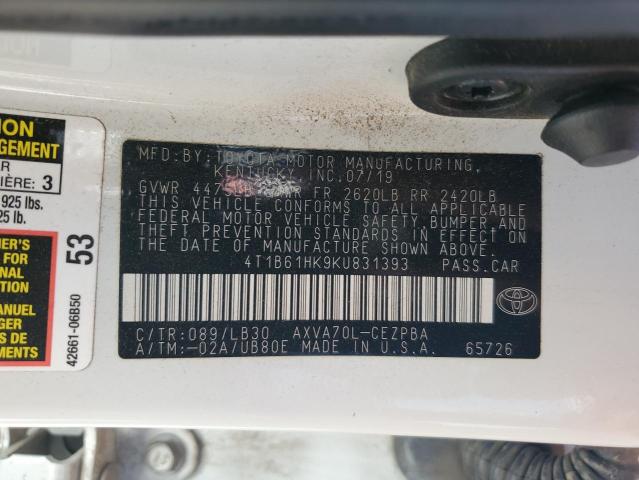 4T1B61HK9KU831393 Toyota a25a-fks