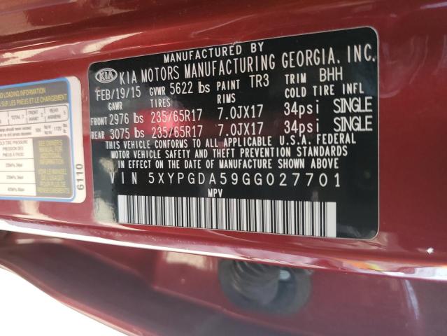 5XYPGDA59GG027701 KIA dohc gdi lambda ii