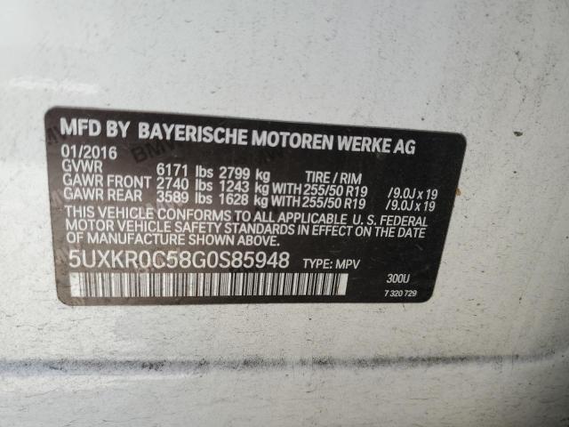 5UXKR0C58G0S85948 BMW 2016
