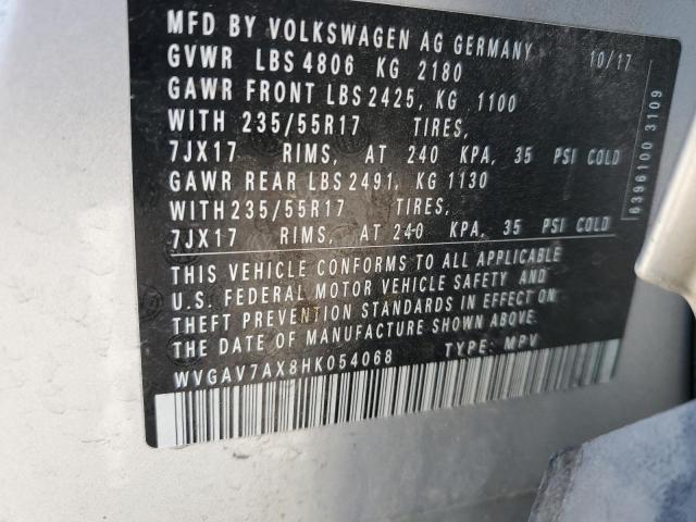 WVGAV7AX8HK054068 Volkswagen 2.0 tsi
