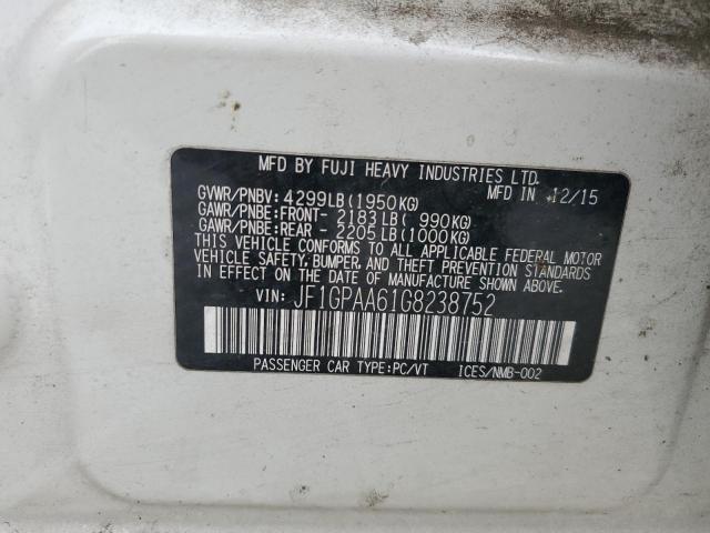 JF1GPAA61G8238752 Subaru 2.0l na