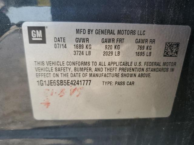 1G1JE6SB5E4241777 Chevrolet SONIC LTZ