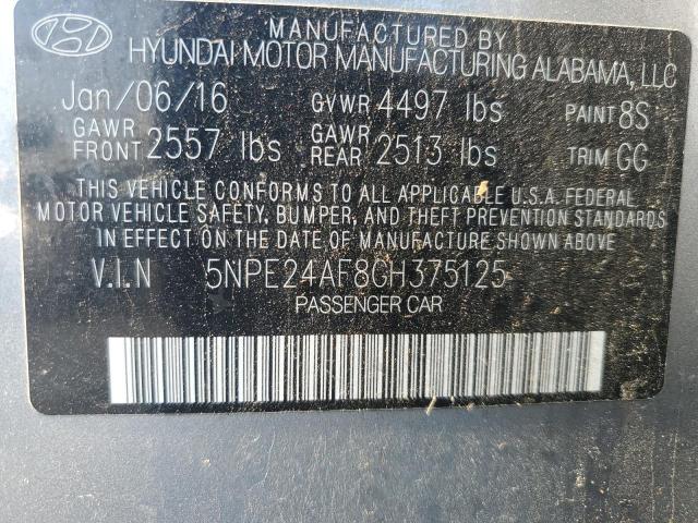 5NPE24AF8GH375125 Hyundai dohc gdi theta-ii