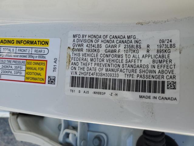 2HGFE4F83SH309333 Honda lfc3