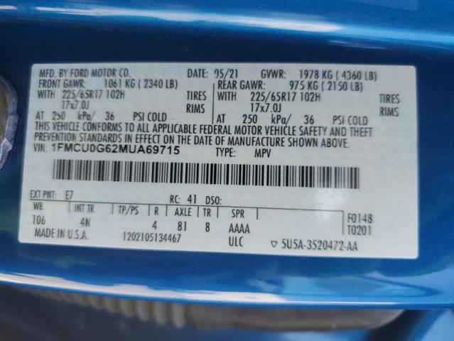 1FMCU0G62MUA69715 Ford dragon di tc