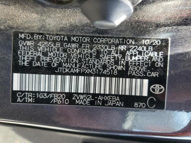 JTDKAMFPXM3174518 Toyota 2zr-fxe, 1nm+1sm