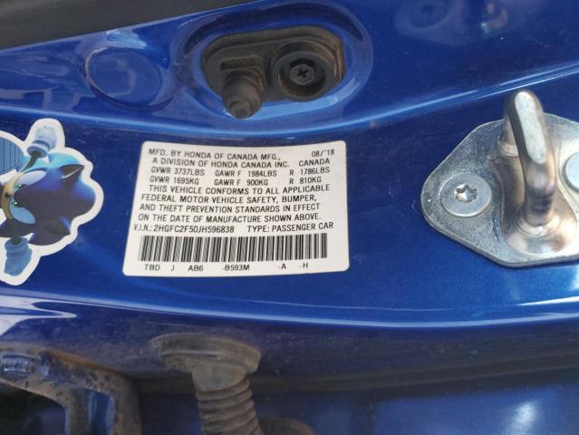 2HGFC2F50JH596838 Honda k20c2