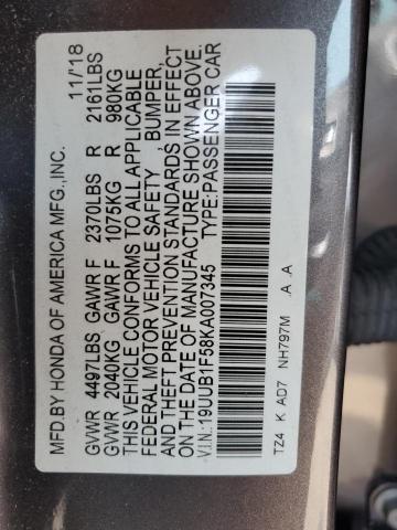 19UUB1F58KA007345 Acura TLX TECHNO