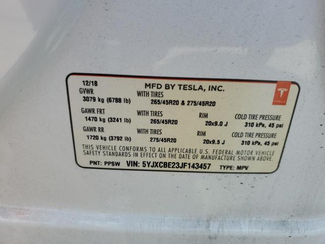5YJXCBE23JF143457 Tesla 2018