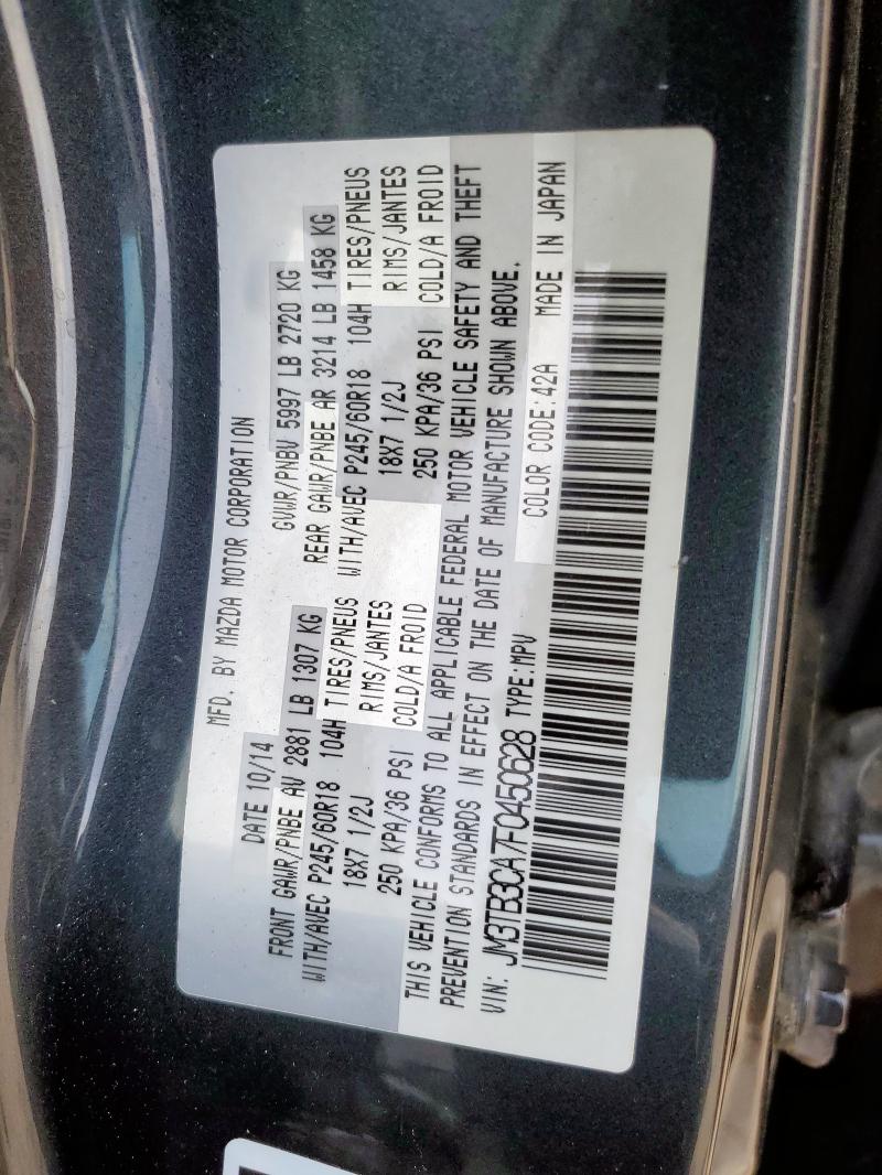 JM3TB3CA7F0450628 Mazda CX-9 TOURI