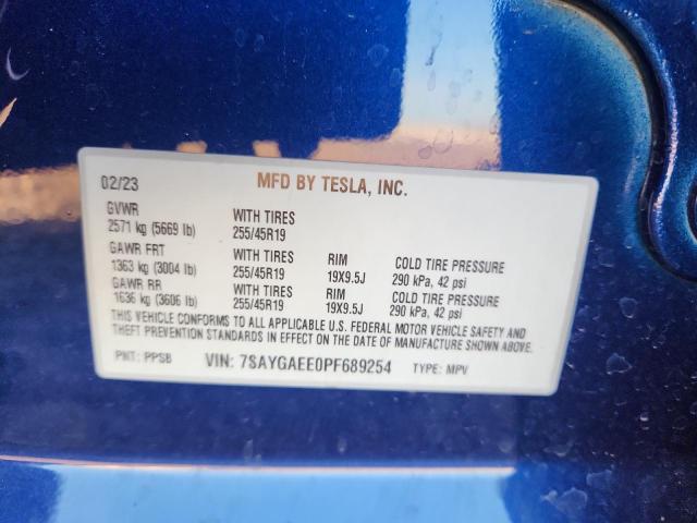 7SAYGAEE0PF689254 Tesla 2023