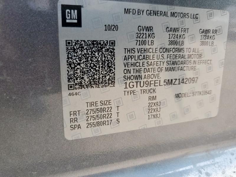 1GTU9FEL5MZ142097 GMC l87 - di dfm, alum, gen 5