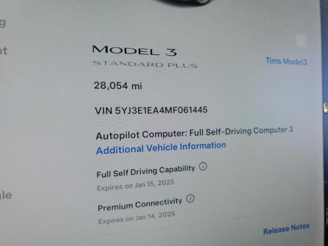5YJ3E1EA4MF061445 Tesla MODEL 3
