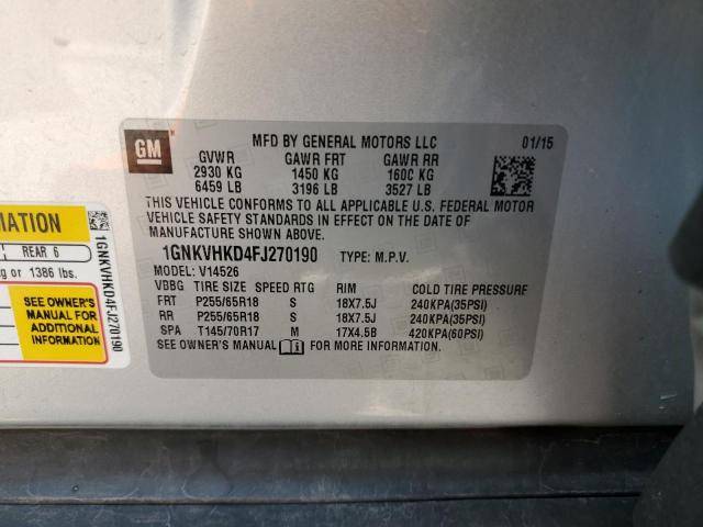 1GNKVHKD4FJ270190 Chevrolet llt